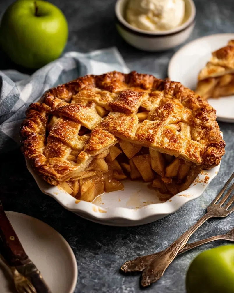 My Perfect Apple Pie 3 Apple pie baking in the oven with steam escaping