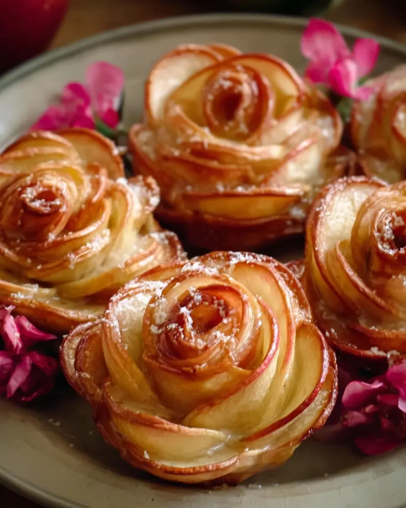 Baked Apple Roses 2 Preparing thin apple slices for baked apple roses