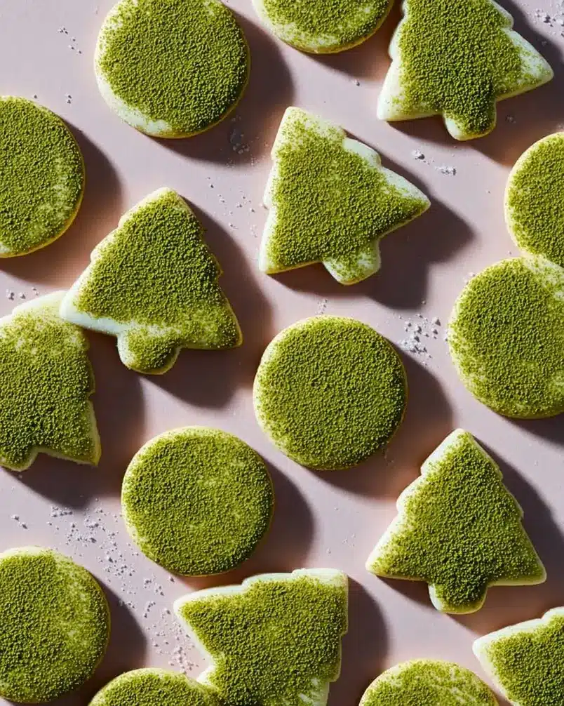 Mint Chocolate Chip Cookies 3 Cookie dough balls chilling on a baking sheet