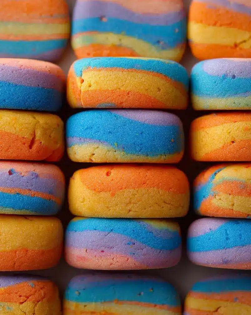 Technicolor Cookies 3 Hands rolling out vibrantly colored cookie dough for Technicolor Cookies.