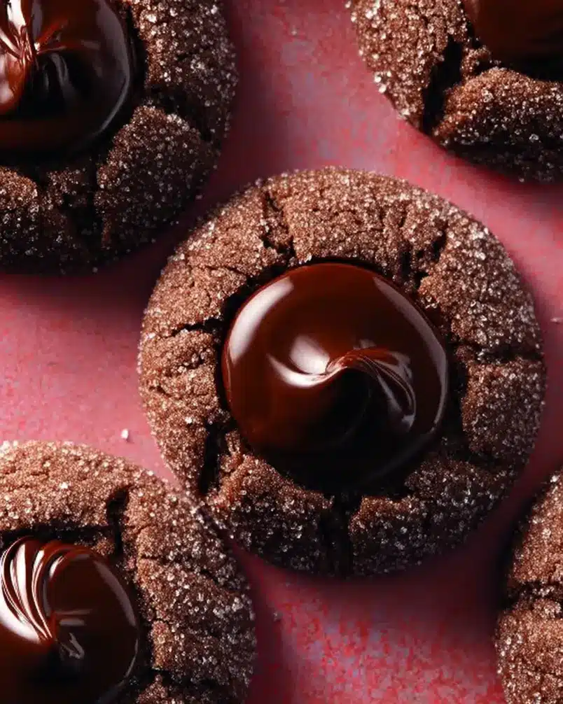 Double-Chocolate Thumbprint Cookies 3 Dough being shaped for double-chocolate thumbprint cookies