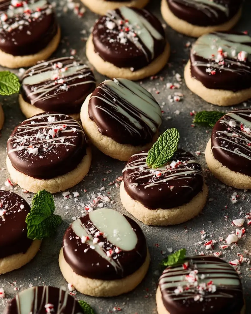 Peppermint Patty Shortbreads 3 A person carefully shaping dough for Peppermint Patty Shortbreads on a floured surface.