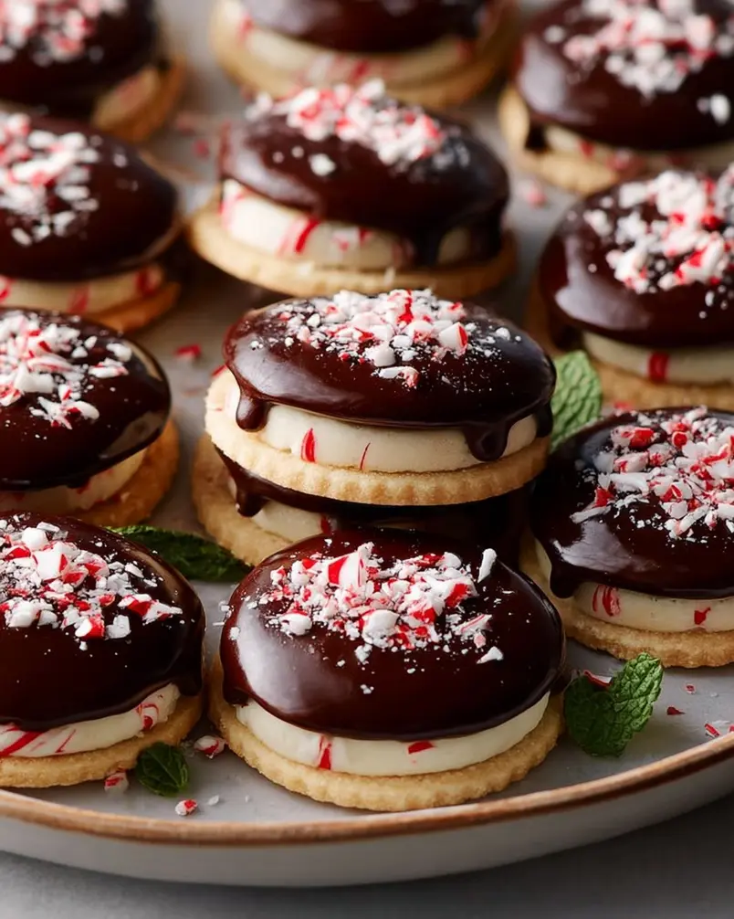 Peppermint Patty Shortbreads 2 Close-up of ingredients for Peppermint Patty Shortbreads, including butter, flour, sugar, and chopped peppermint candies.