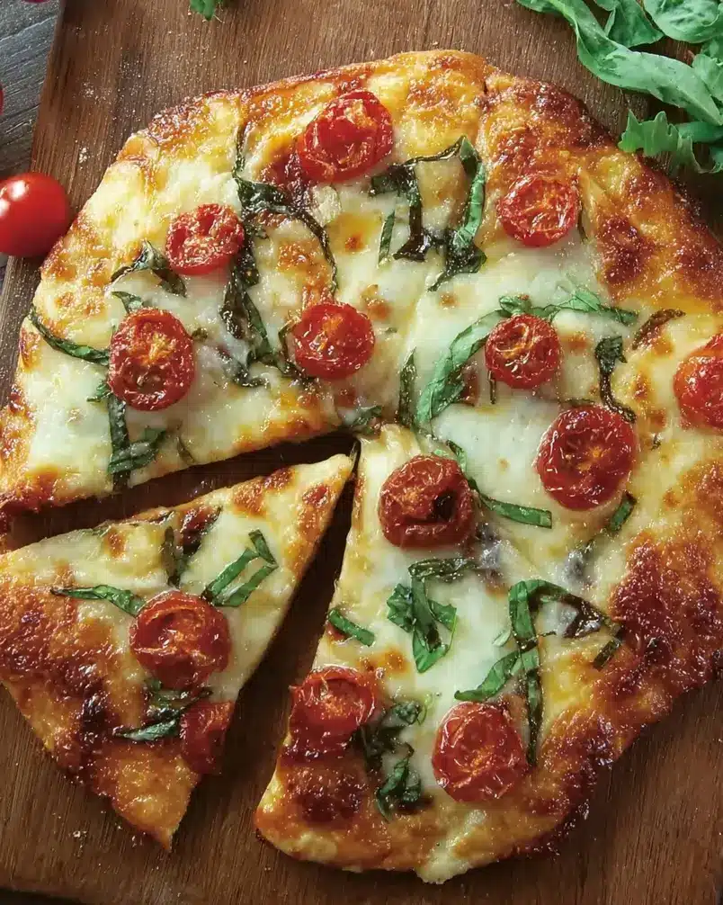 Cheesy-Crust Skillet Pizza 3 Hands shaping pizza dough in a cast-iron skillet, preparing it for toppings.