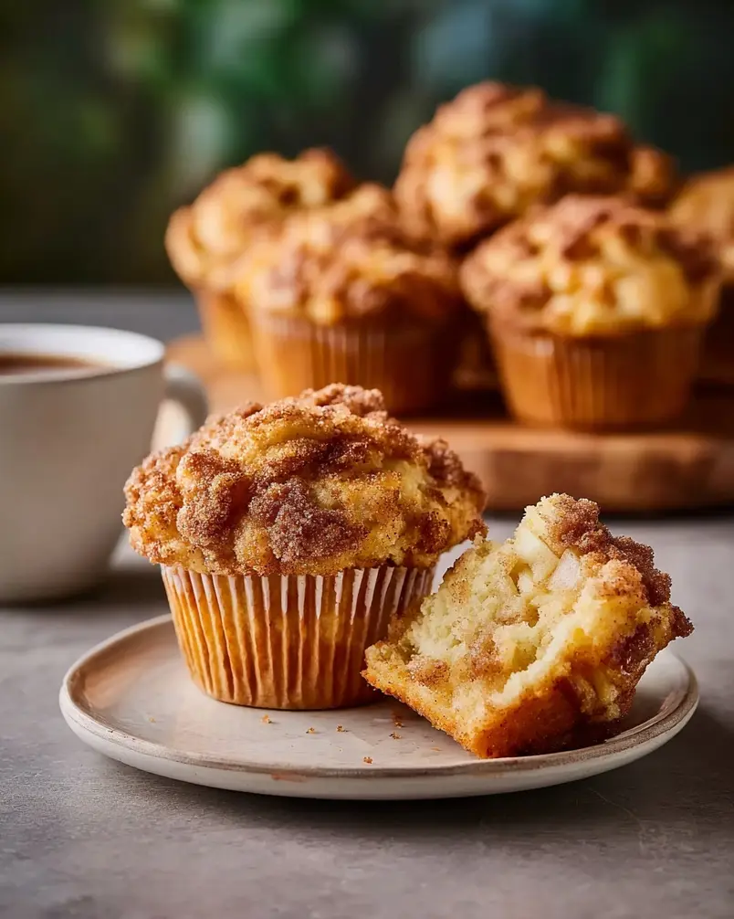 Apple Strudel Muffins 2 Muffin batter being mixed with apples and spices