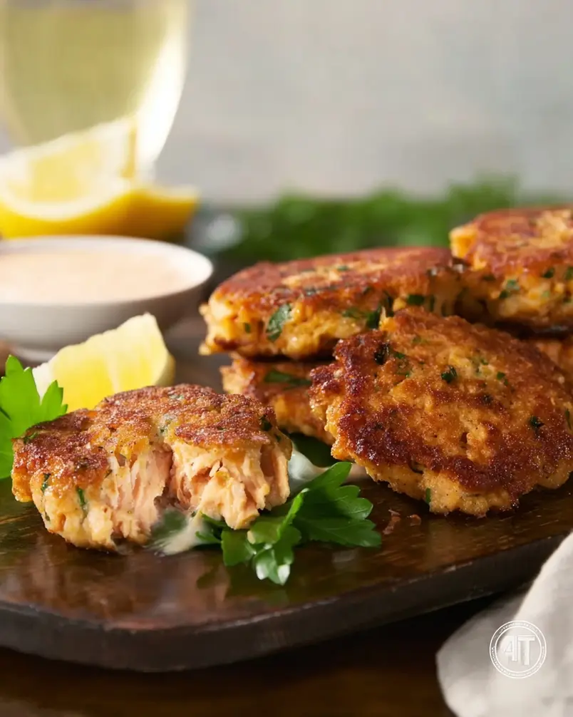 Grandma's Famous Salmon Cakes 2 Fresh salmon and ingredients laid out for preparing Grandma's Famous Salmon Cakes