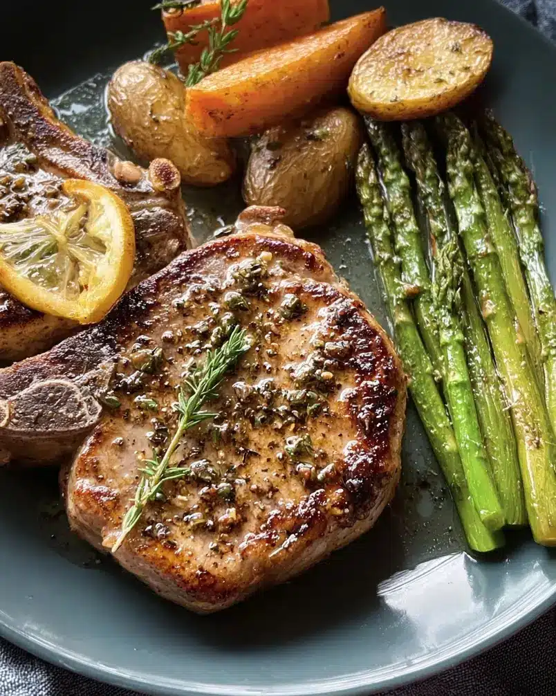 Modenese Pork Chops 2 Preparing Modenese pork chops with fresh herbs and seasoning