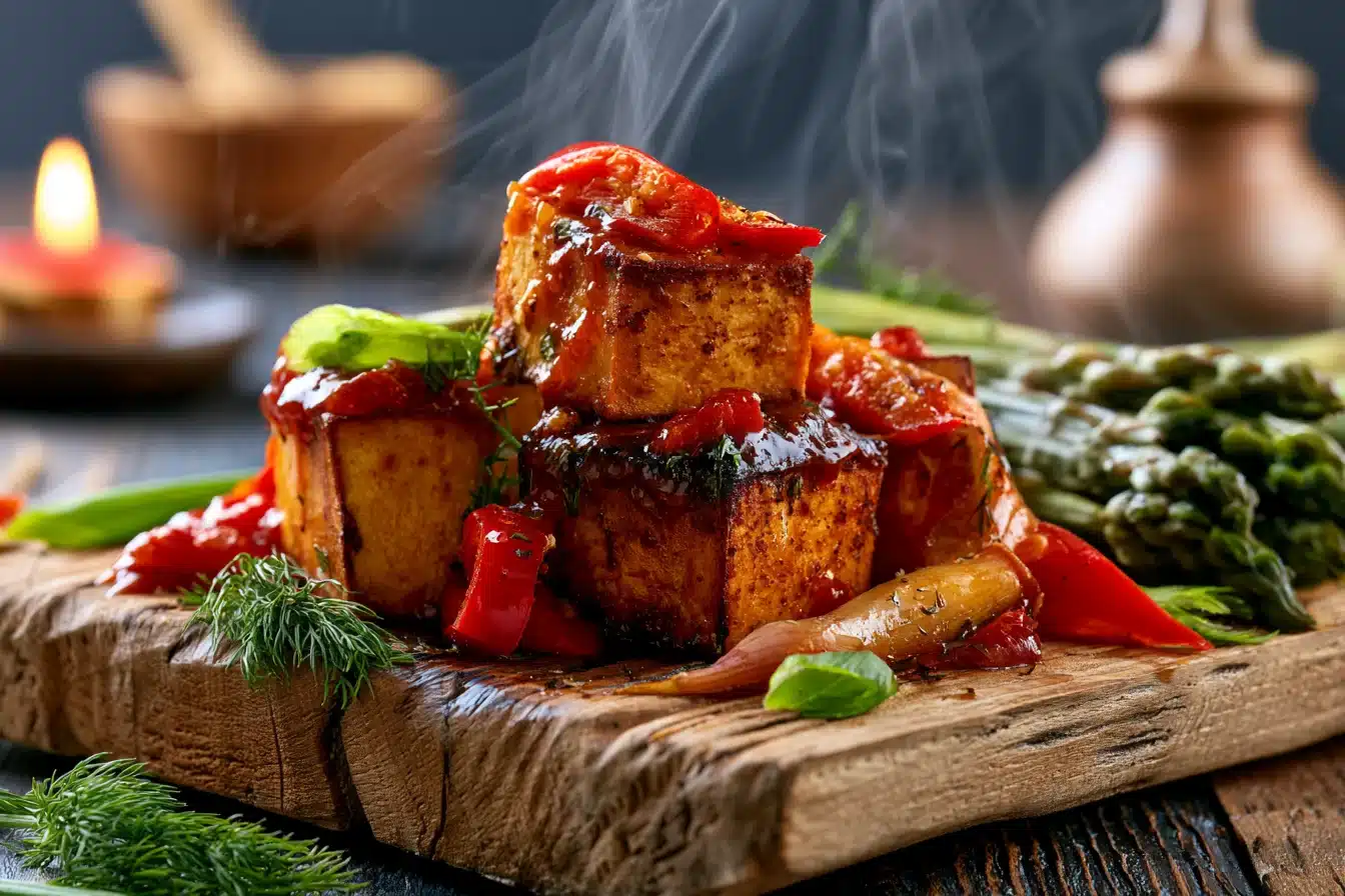 Crispy Baked Tofu with Sweet Chili Sauce 2 Crispy Baked Tofu with Sweet Chili Sauce