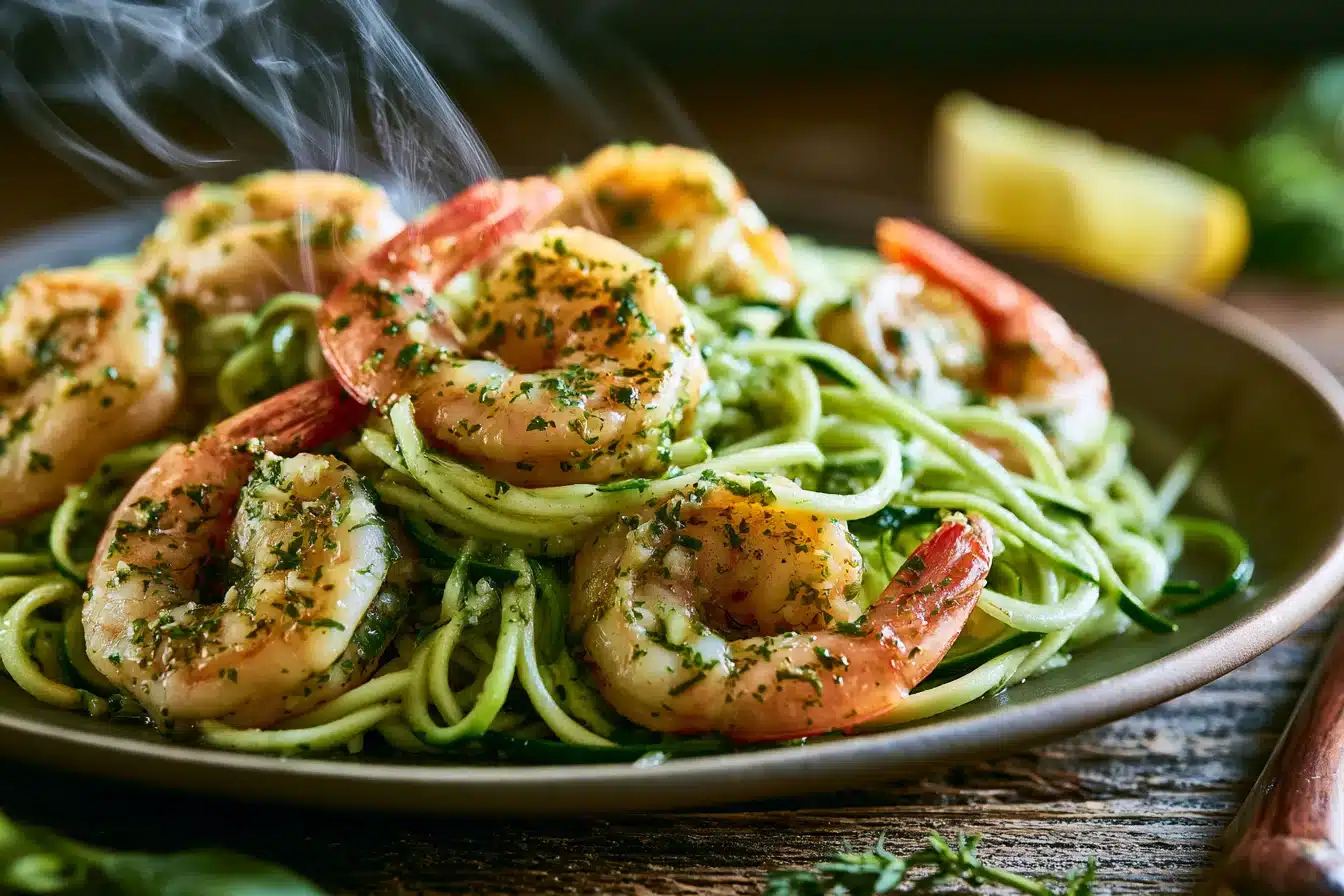 Herbed Garlic Butter Shrimp with Zucchini Noodles 2 Herbed Garlic Butter Shrimp with Zucchini Noodles