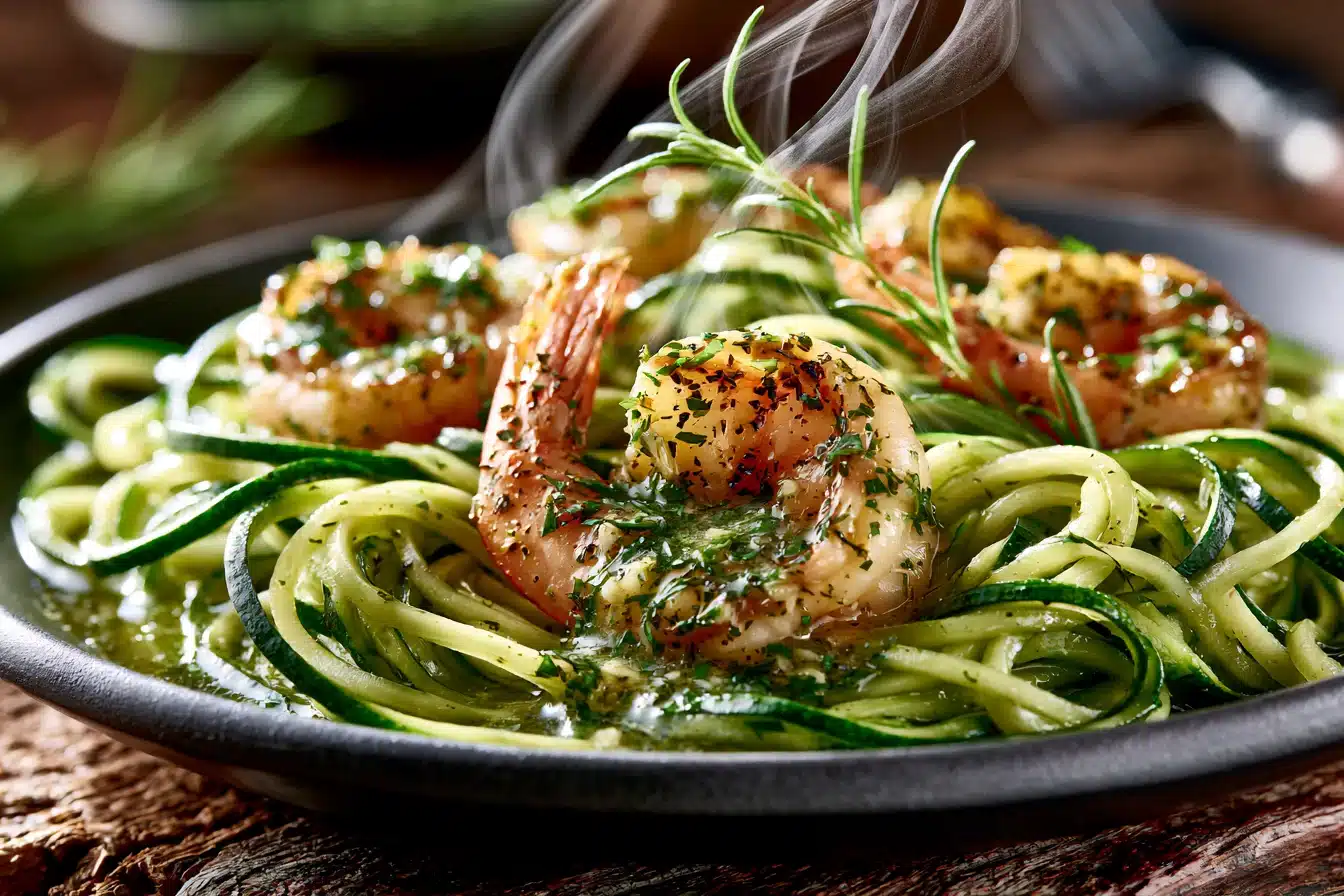 Herbed Garlic Butter Shrimp with Zucchini Noodles 3 Herbed Garlic Butter Shrimp with Zucchini Noodles