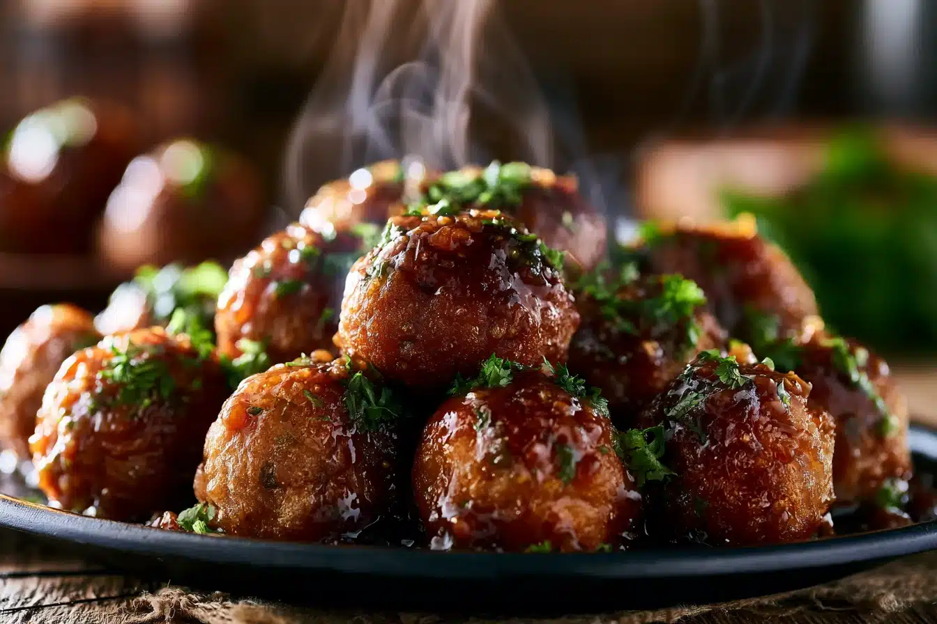 Crispy Honey Garlic Meatballs 3 Crispy Honey Garlic Meatballs