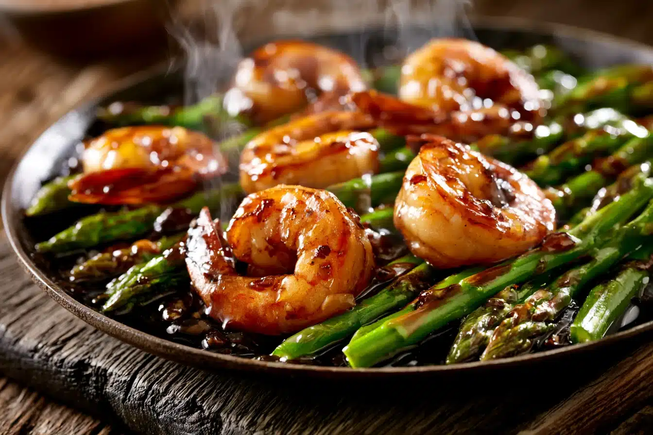 Honey Garlic Shrimp and Asparagus 2 Honey Garlic Shrimp and Asparagus