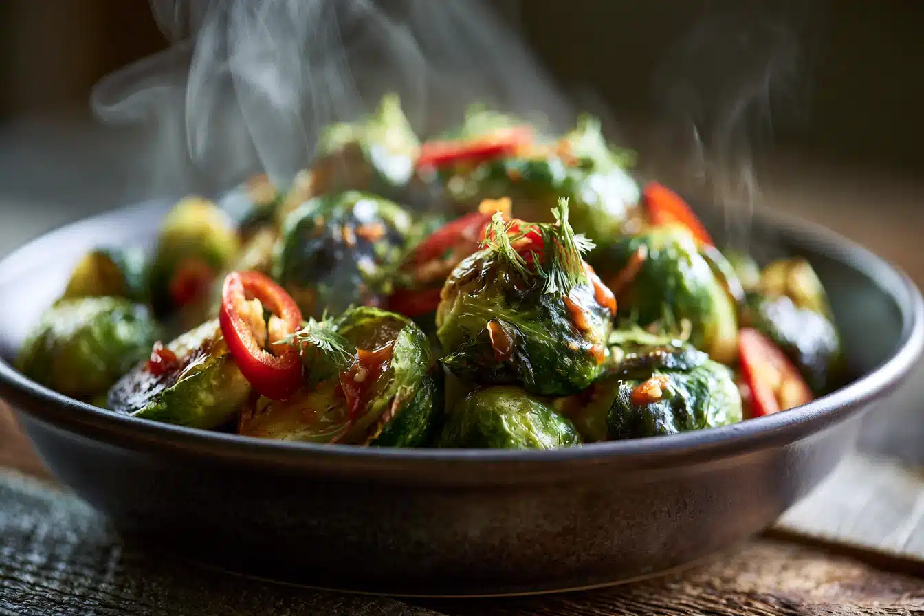 Honey Sriracha Roasted Brussels Sprouts 2 Honey Sriracha Roasted Brussels Sprouts