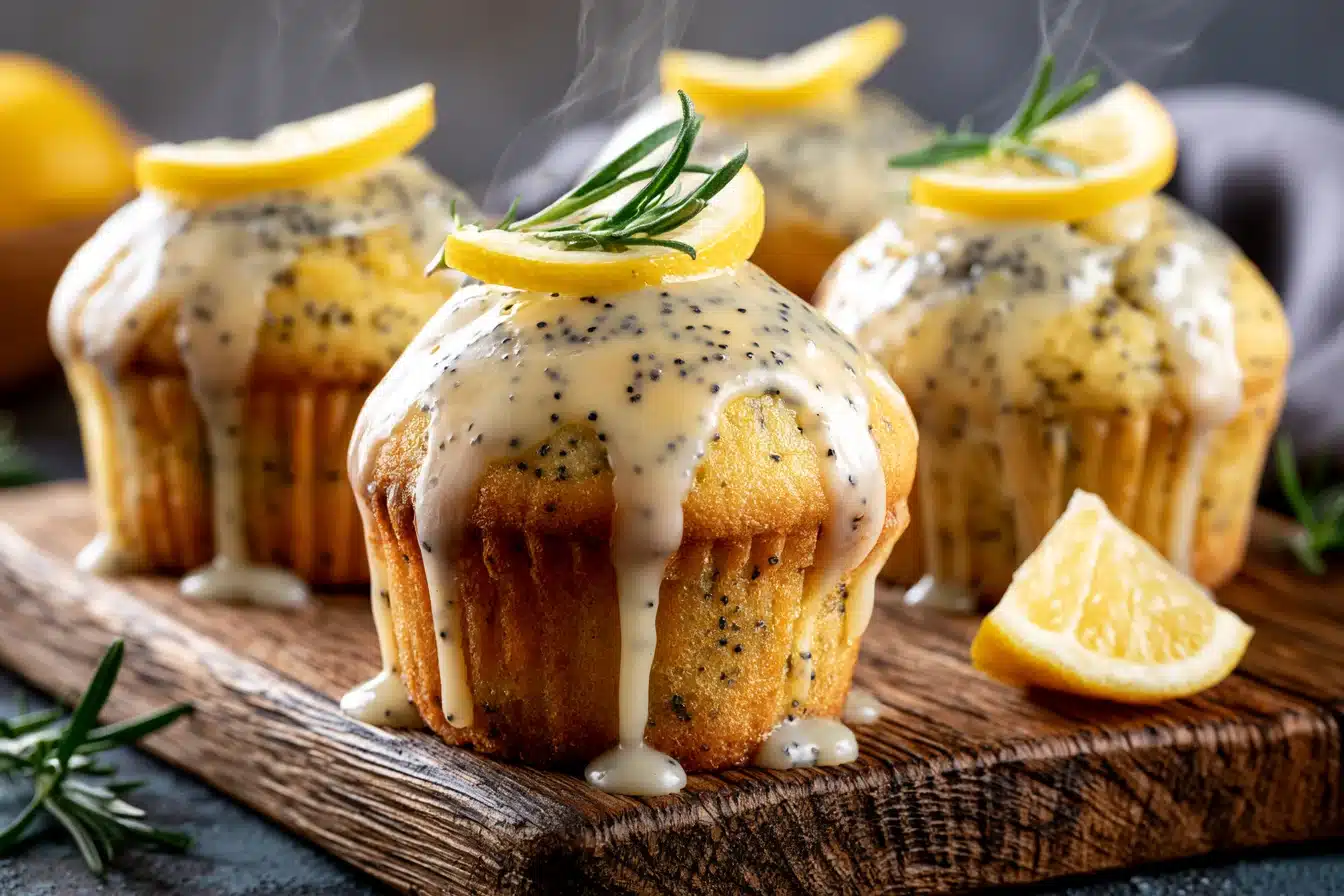 Lemon Poppy Seed Muffins with Glaze 2 Lemon Poppy Seed Muffins with Glaze