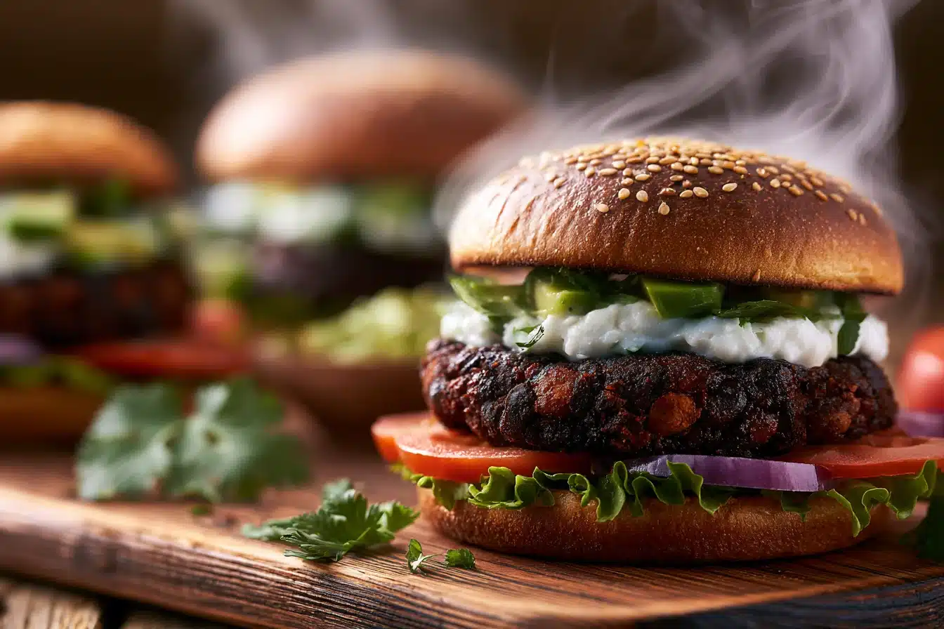 Spicy Chipotle Black Bean Burgers 2 Spicy Chipotle Black Bean Burgers